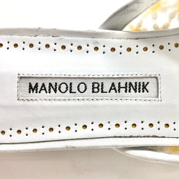 Manolo Blahnik Ballerimu Lace Daisy Floral Mule Slip On Flats 39 - Picture 7 of 7